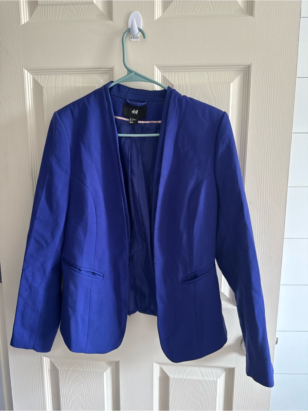 H&M Women's Cobalt Blue Open Front Blazer